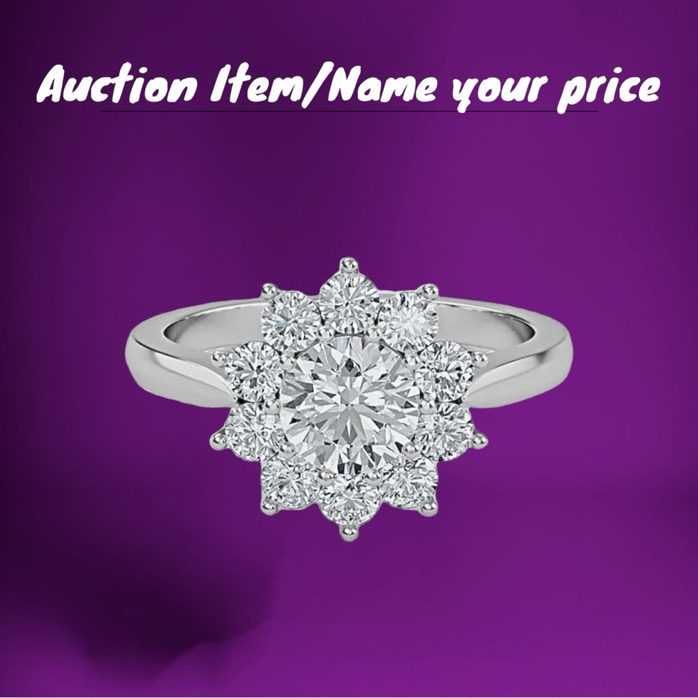 ⏳💝Auction: .925 Sterling Silver Snowflake Shaped Cubic Zirconia Ring